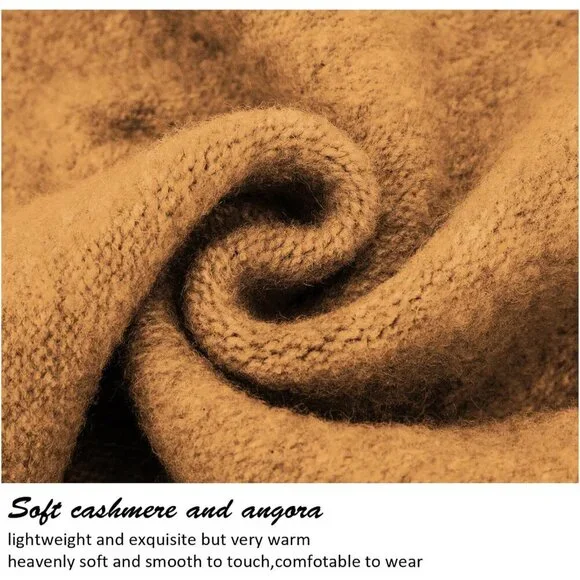 Womens Wool Blend Slouchy Beanie Hat Warm Cozy Fall Winter Fashion - Picture 5 of 5